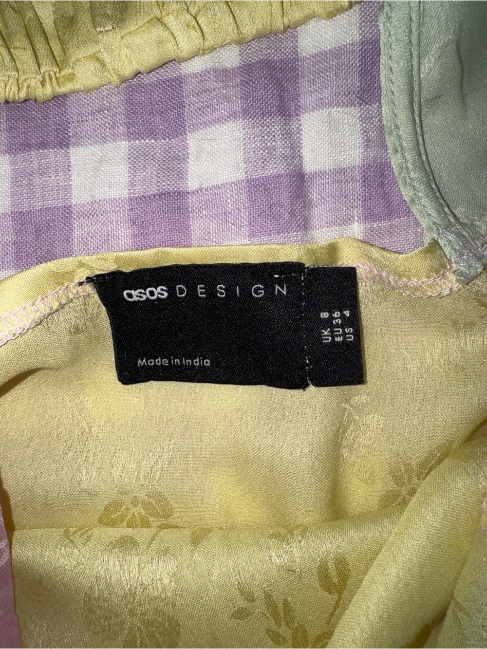 ASOS Design Pastel Colorblock Maxi Dress in Yellow, Pink & Mint - Picture 3 of 3